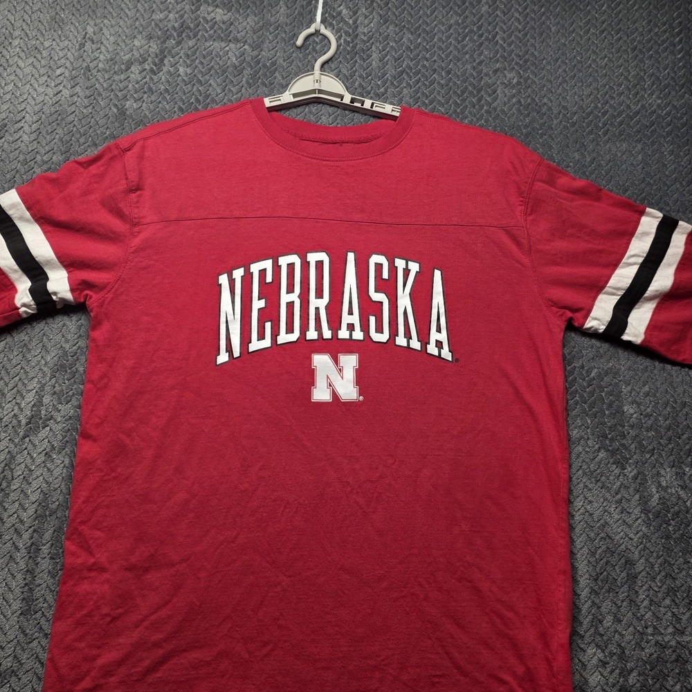 Nebraska Cornhuskers Men's Long Sleeve‎ Shirt 2XL Red Profile Varsity Stripe